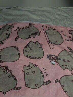 Pusheen Pink Multi-Pose Cat Print Fabric